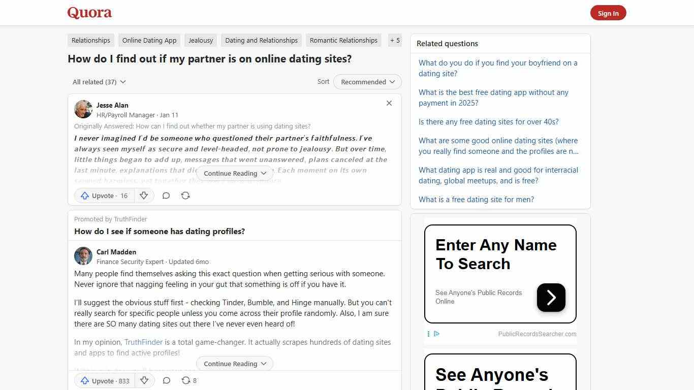 How to find out if my partner is on online dating sites - Quora